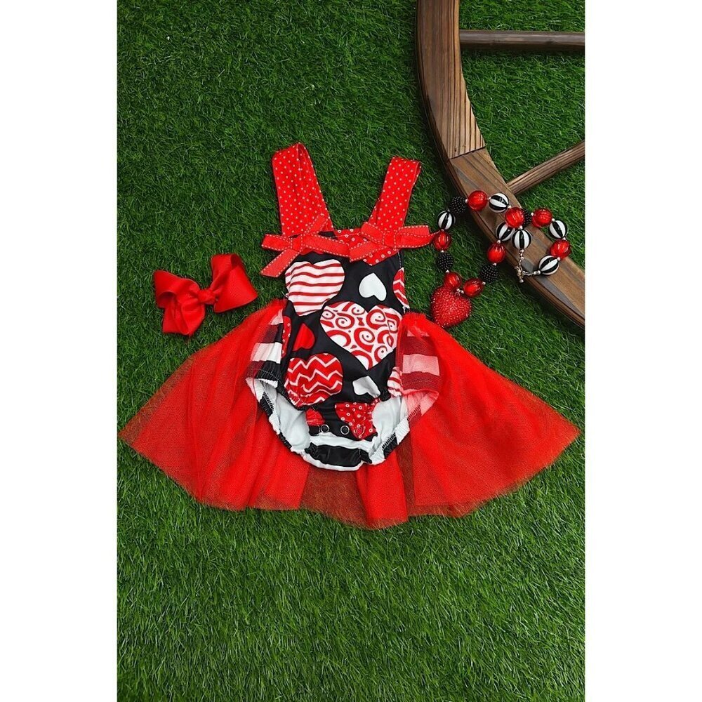 MULTI-PRINTED HEART BABY ONESIE WITH TULLE SKIRT. LC-RP-2116089-WENDY